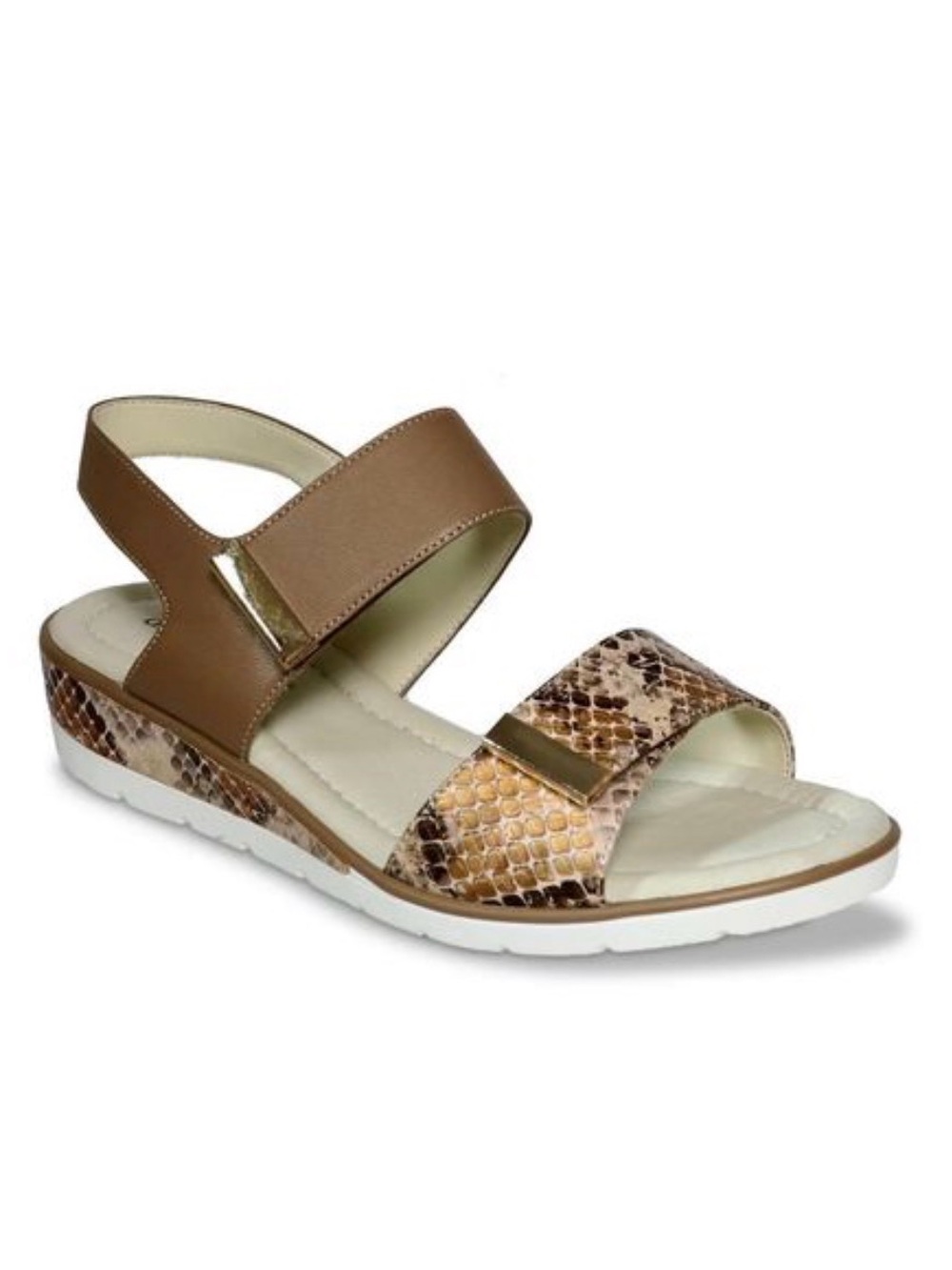 David Tate Civic Sandals Camel/Snake-Print, 9N